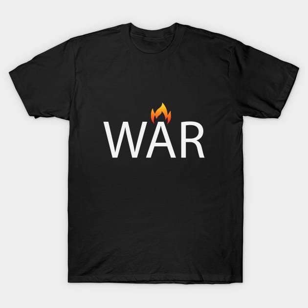 War typographic logo design T-Shirt by BL4CK&WH1TE 